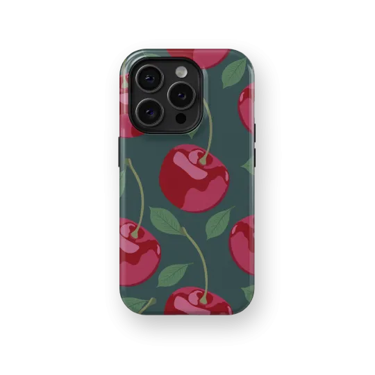 Cherry Sketch | Coque de téléphone 3D 2en1 Ultra-résistante