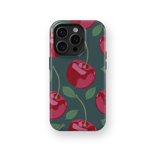 Cherry Sketch | Coque de téléphone 3D 2en1 Ultra-résistante