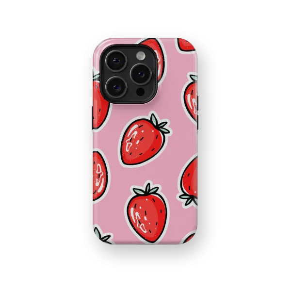 Strawberry Stickers | Coque de téléphone 3D 2en1 Ultra-résistante