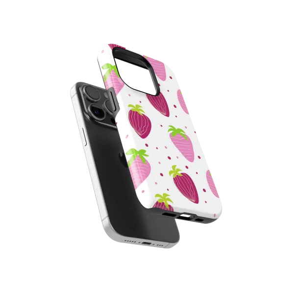 Strawberry Design | Coque de téléphone 3D 2en1 Ultra-résistante