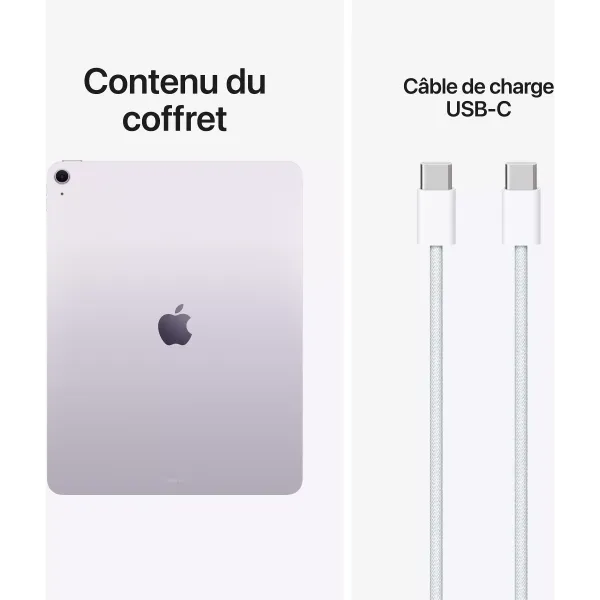Contenu du coffret APPLE iPad Air 11 Pouces (2026) Puce M4 - Neuf Mauve
