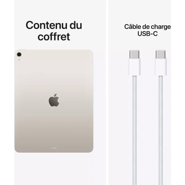 Contenu du coffret APPLE iPad Air 13 Pouces (2026) Puce M4 - Neuf Lumière Stellaire