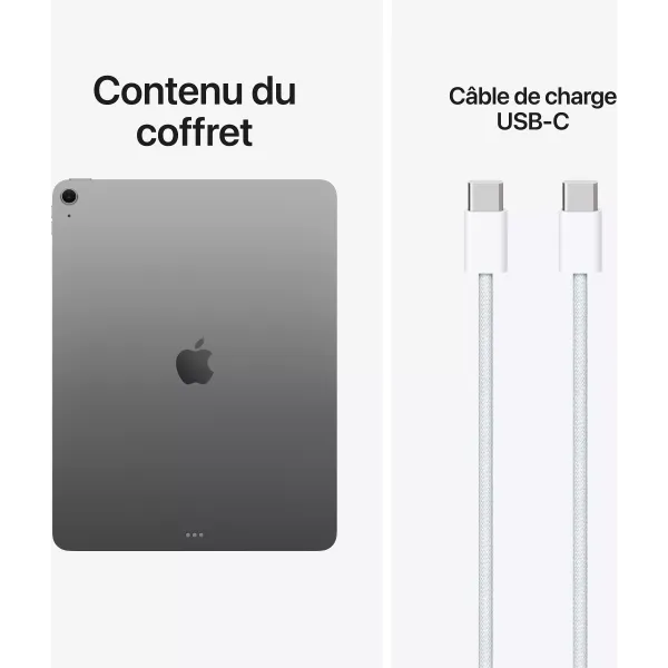 Contenu du coffret APPLE iPad Air 13 Pouces (2026) Puce M4 - Neuf Gris Sidéral