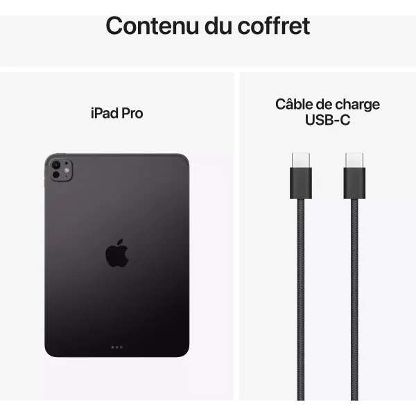 Contenu du coffret APPLE iPad Pro 13 Pouces (2025) Puce M5 - Neuf Noir Sidéral