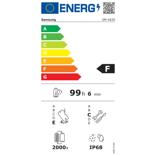 Etiquette énergétique SAMSUNG Galaxy Tab S10 FE + - Neuf