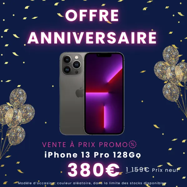 OFFRE 10 ANS - iPhone 13 Pro 128Go d'occasion à seulement 380€