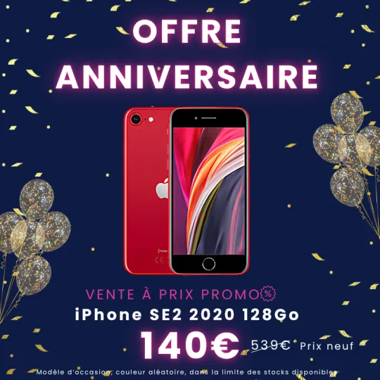 OFFRE 10 ANS - iPhone SE 2 (2020) 128Go d'occasion à seulement 140€