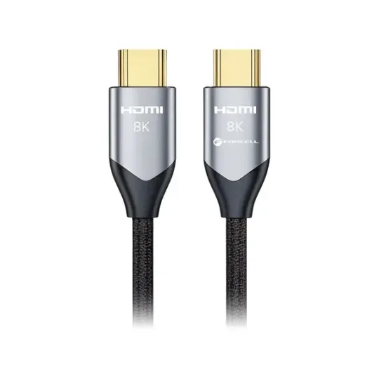 FORCELL Câble HDMI 2.1 Cafule 8K 60Hz / 4K 120Hz - 48 Gbps (1m/2m/3m/5m) Noir