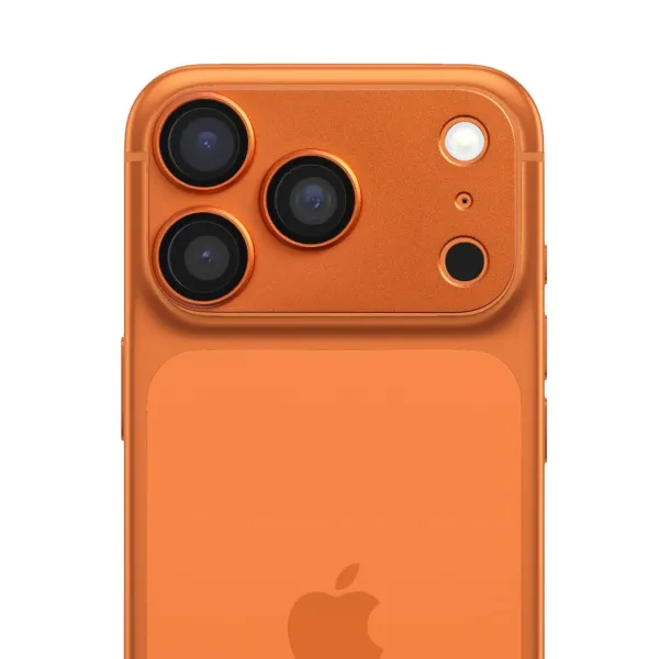Protection caméra iPhone 17 Pro / 17 Pro Max AR+AF Full Metal - Verre trempé Orange