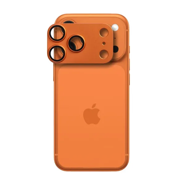 Protection caméra iPhone 17 Pro / 17 Pro Max AR+AF Full Metal - Verre trempé Orange