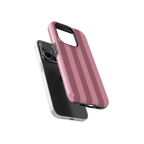 Pastel Cherry Stripes Case | Coque de téléphone 3D 2en1 Ultra-résistante