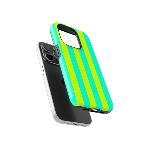 Neon Green Stripes Case | Coque de téléphone 3D 2en1 Ultra-résistante