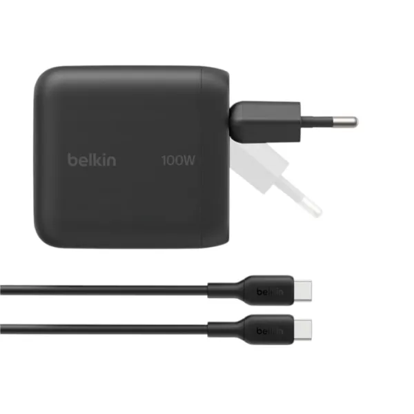 BELKIN Chargeur Secteur USB-C 100W + Câble USB-C vers USB-C 1,5m Noir
