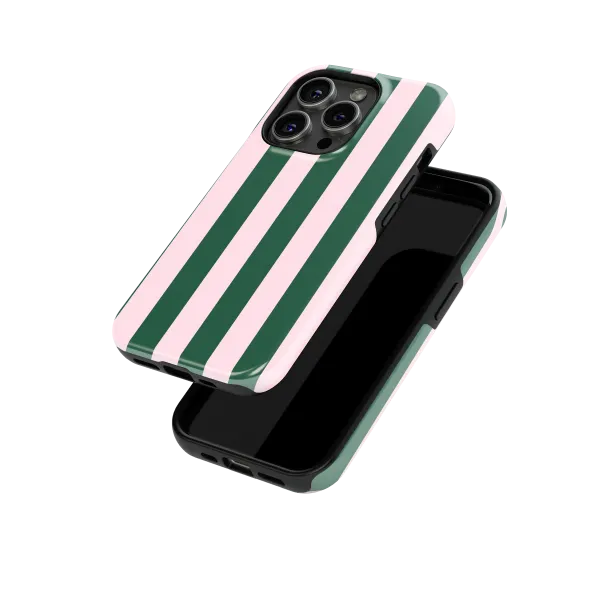 Pinky Green Stripes Case | Coque de téléphone 3D 2en1 Ultra-résistante