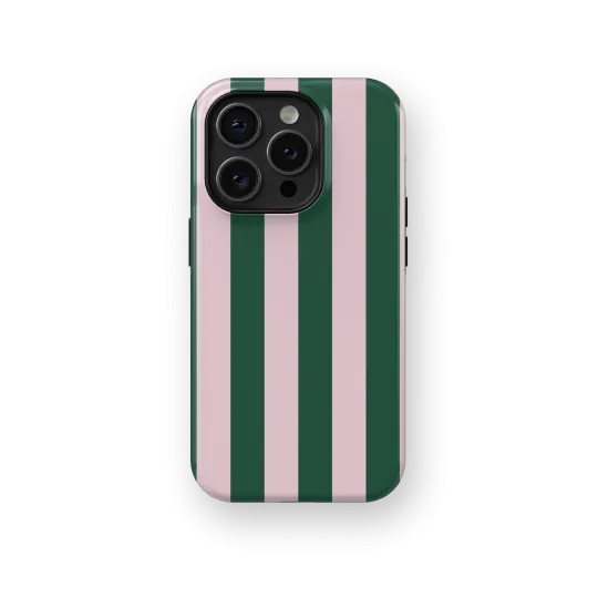 Pinky Green Stripes Case | Coque de téléphone 3D 2en1 Ultra-résistante