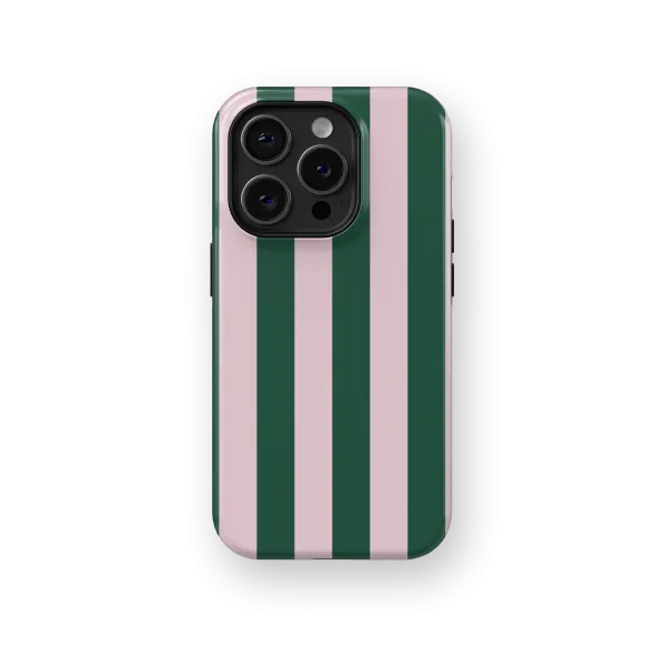Pinky Green Stripes Case | Coque de téléphone 3D 2en1 Ultra-résistante