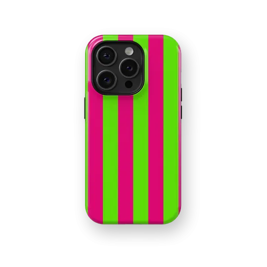Flashy Green Stripes Case | Coque de téléphone 3D 2en1 Ultra-résistante