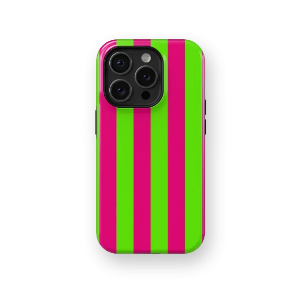 Flashy Green Stripes Case | Coque de téléphone 3D 2en1 Ultra-résistante