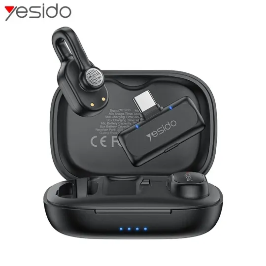 YESIDO Microphone Cravate Noir
