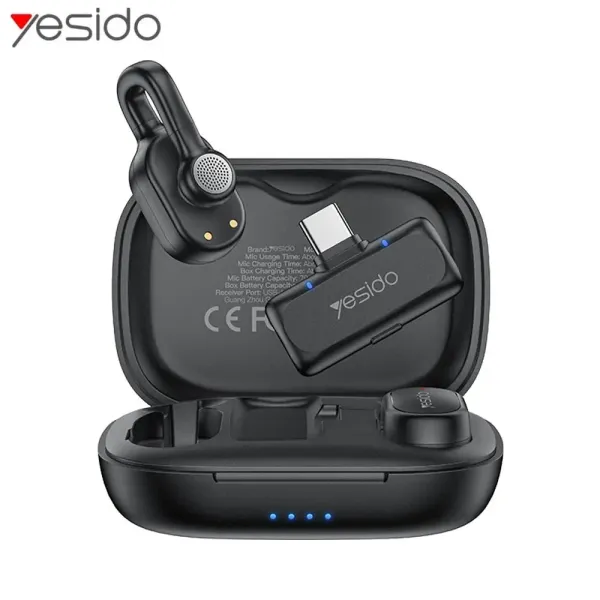 YESIDO Microphone Cravate Noir