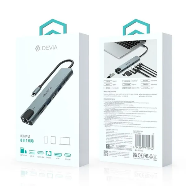 DEVIA Pro1 Hub USB-C 8-en-1