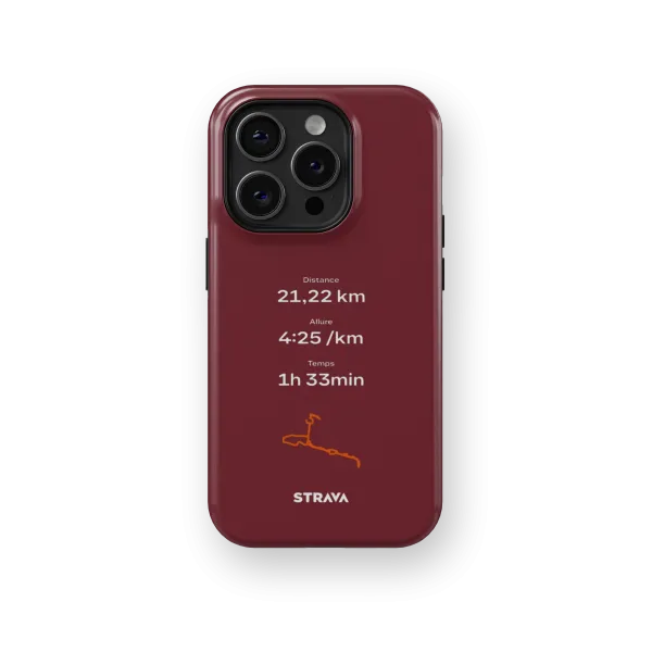 Mon Run Strava - Rouge Bordeaux | Coque 3D 2en1 Ultra-résistante