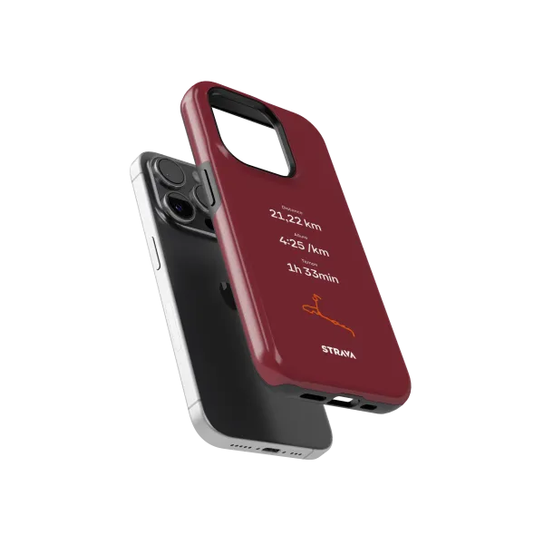 Mon Run Strava - Rouge Bordeaux | Coque 3D 2en1 Ultra-résistante