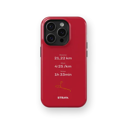 Mon Run Strava - Rouge| Coque 3D 2en1 Ultra-résistante
