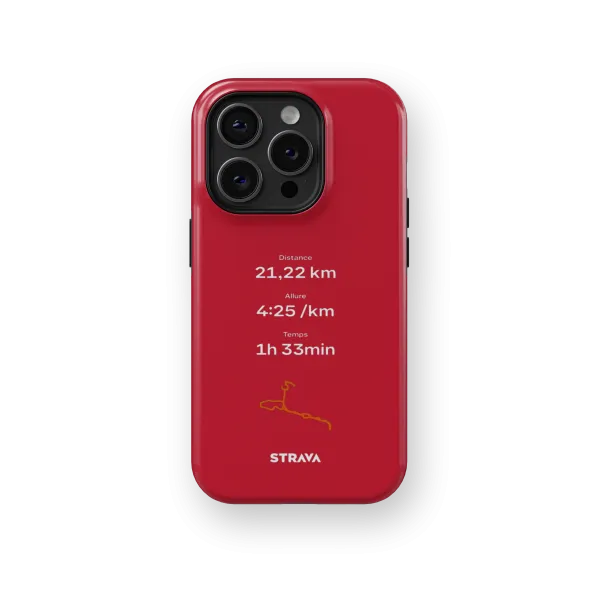 Mon Run Strava - Rouge| Coque 3D 2en1 Ultra-résistante
