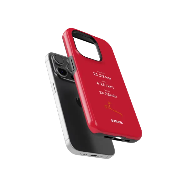 Mon Run Strava - Rouge| Coque 3D 2en1 Ultra-résistante