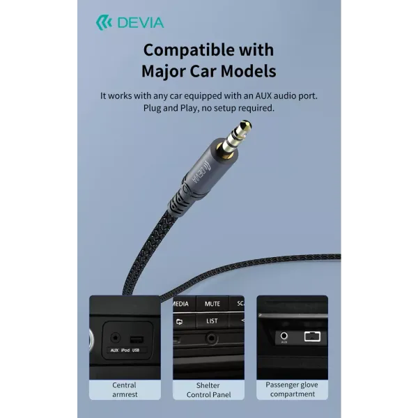 DEVIA Câble USB-C ou Lightning Vers Jack 3,5mm 1m (Noir)