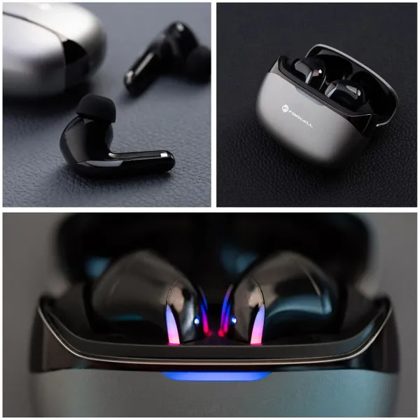 FORCELL F-Audio Pulse Pro ANC + ENC - Écouteurs sans fil TWS Noir