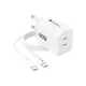 Forcell F-Energy GaN III Chargeur de téléphone USB C vers USB C Blanc