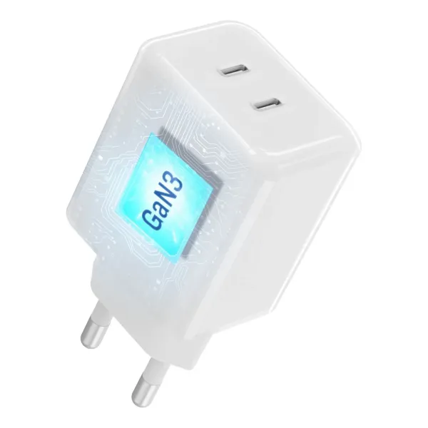 Forcell F-Energy GaN III Chargeur de téléphone USB C vers USB C Blanc
