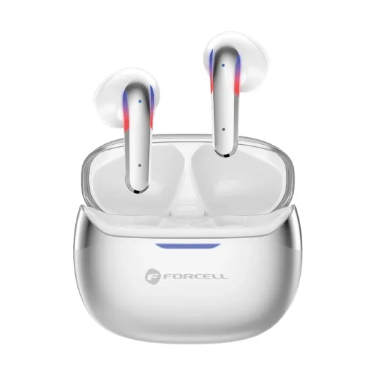 FORCELL F-Audio Pulse Air ENC Écouteurs Sans Fil TWS Bluetooth Argent