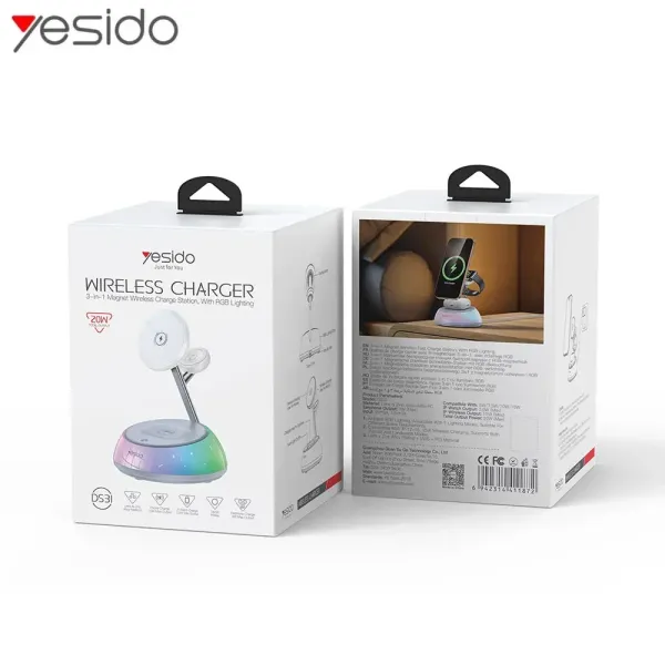 Yesido Station de Charge sans Fil 3 en 1
