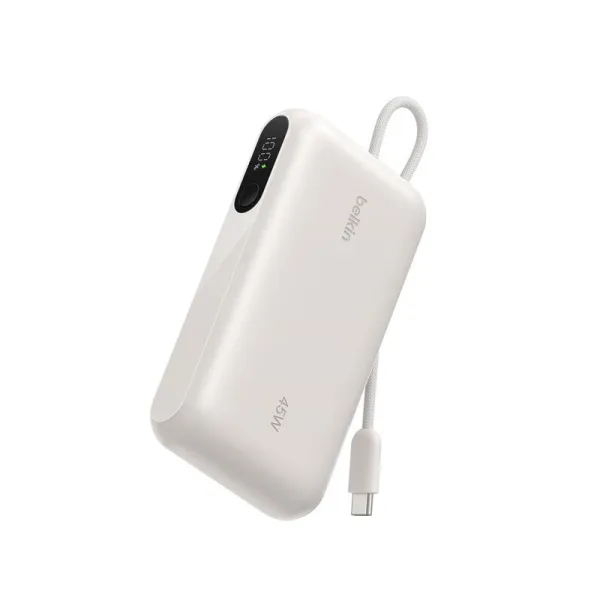 BELKIN Batterie externe 10 000/20 000 mAh 1 USB-C PD 45W + 1 USB-A 18W + 1 Câble USB-C Blanc