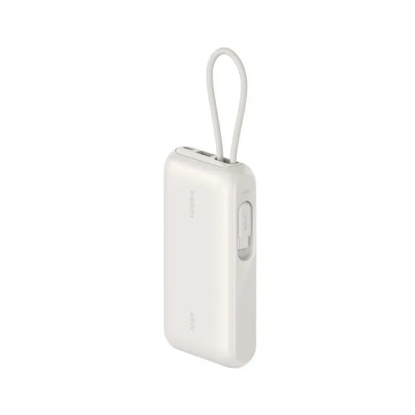 BELKIN Batterie externe 10 000/20 000 mAh 1 USB-C PD 45W + 1 USB-A 18W + 1 Câble USB-C Blanc