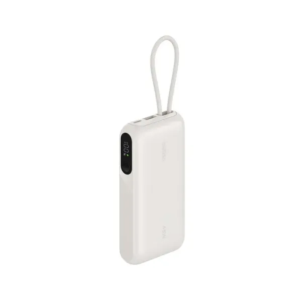 BELKIN Batterie externe 10 000/20 000 mAh 1 USB-C PD 45W + 1 USB-A 18W + 1 Câble USB-C Blanc