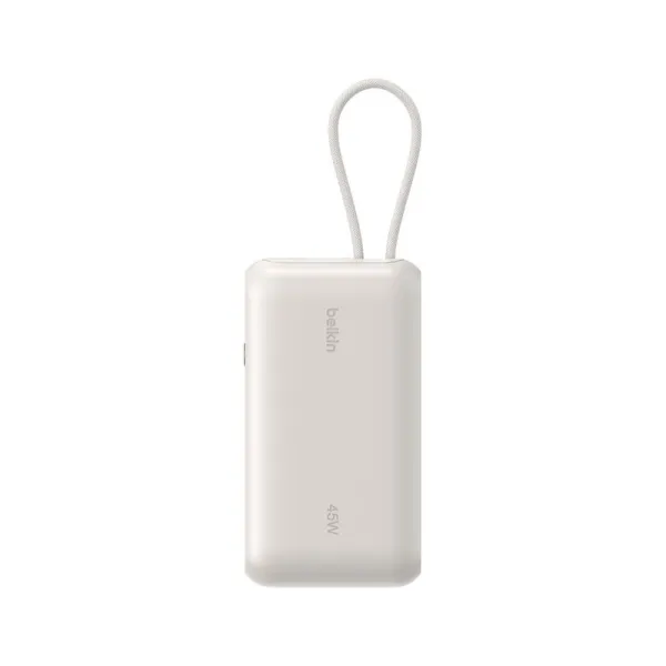 BELKIN Batterie externe 10 000/20 000 mAh 1 USB-C PD 45W + 1 USB-A 18W + 1 Câble USB-C Blanc