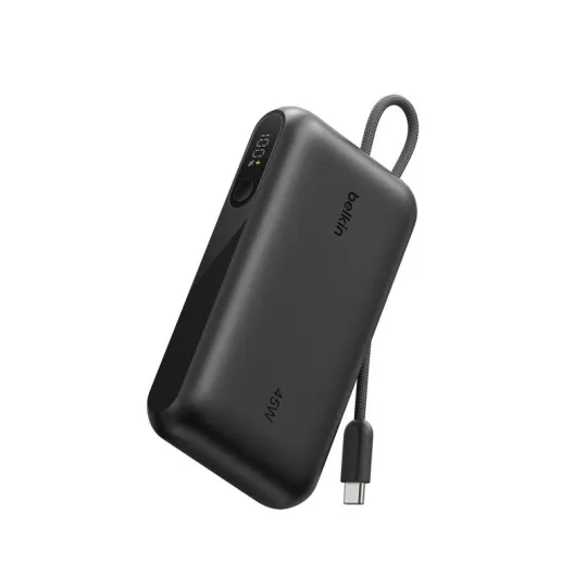BELKIN Batterie externe 10 000/20 000 mAh 1 USB-C PD 45W + 1 USB-A 18W + 1 Câble USB-C Black