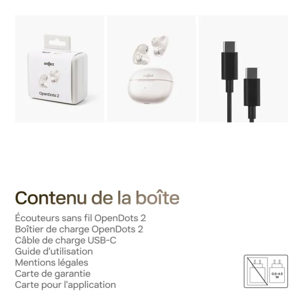 SHOKZ OpenDots 2 – Écouteurs sans fil open-ear à conduction aérienne Blanc