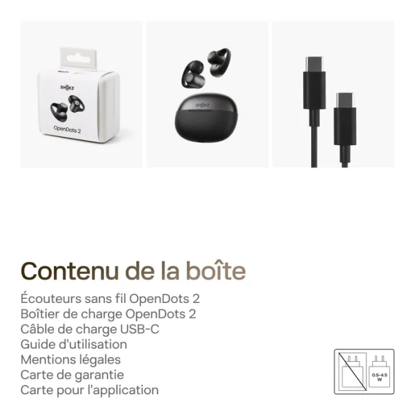 SHOKZ OpenDots 2 – Écouteurs sans fil open-ear à conduction aérienne Noir