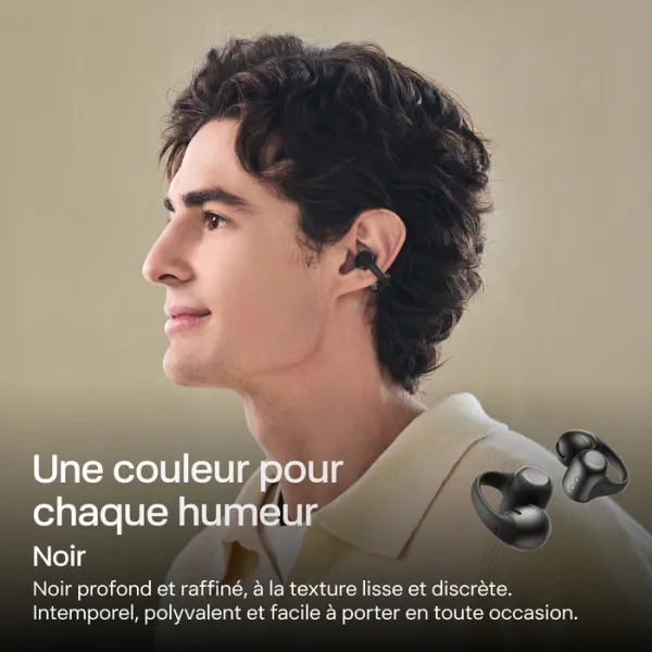 SHOKZ OpenDots 2 – Écouteurs sans fil open-ear à conduction aérienne Noir