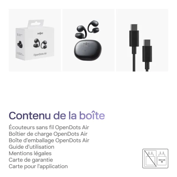 SHOKZ Écouteurs TWS OpenDots Air à conduction aérienne
