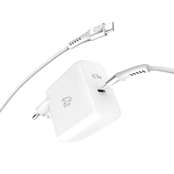 TIGER Power Lite Pack Chargeur Secteur GAN 67W & Câble USB-C 2M