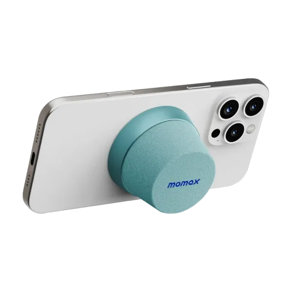 MOMAX Enceinte Bluetooth 1-Vibe Go Mag - Enceinte magnétique MagSafe IPX6 Bleu clair