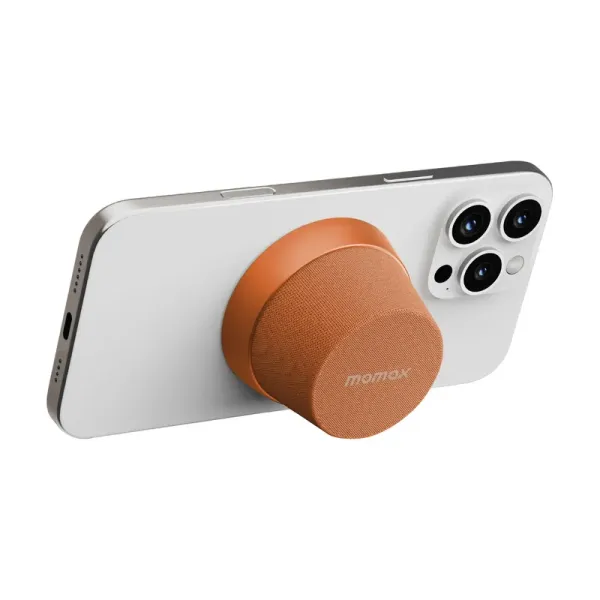 MOMAX Enceinte Bluetooth 1-Vibe Go Mag - Enceinte magnétique MagSafe IPX6 Orange