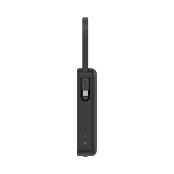 MOMAX Batterie externe Power Vital+ 10000 mAh avec 2 câbles USB-C intégrés Charge rapide 30W Noir