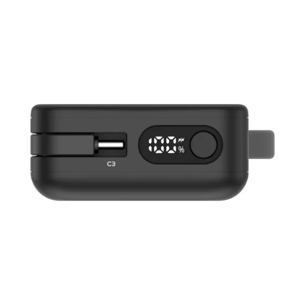 MOMAX Batterie externe Power Vital+ 10000 mAh avec 2 câbles USB-C intégrés Charge rapide 30W Noir